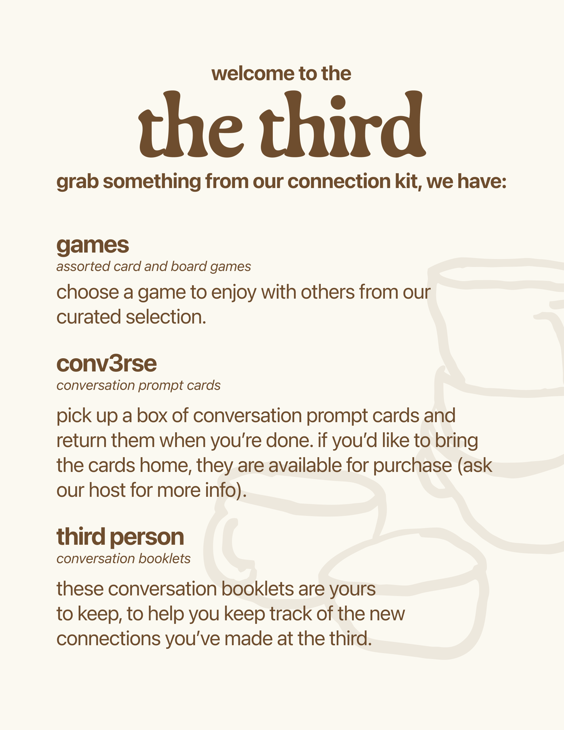 Connection Kit Table Signage