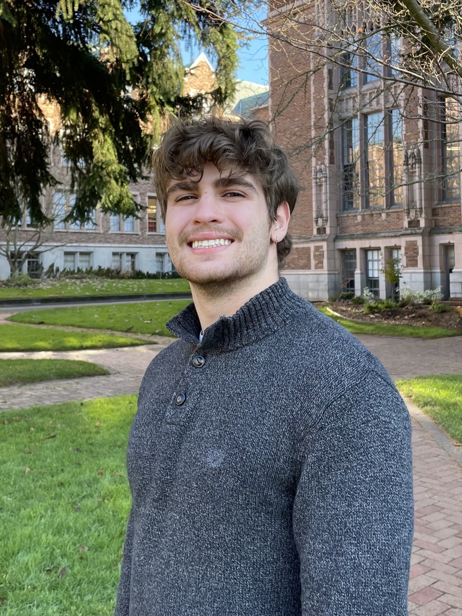 Gavin outdoors on campus